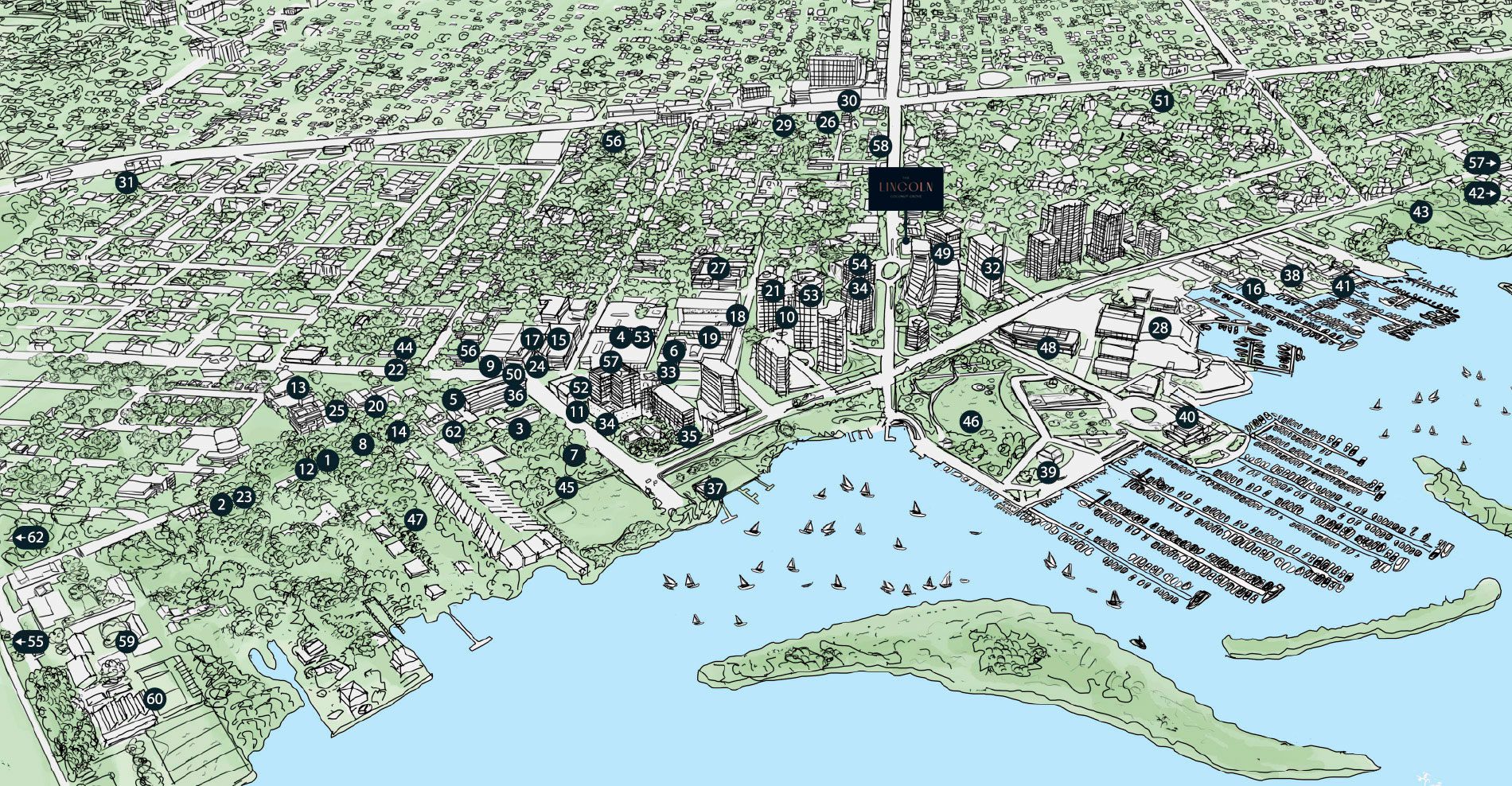 The Lincoln Coconut Grove — site map