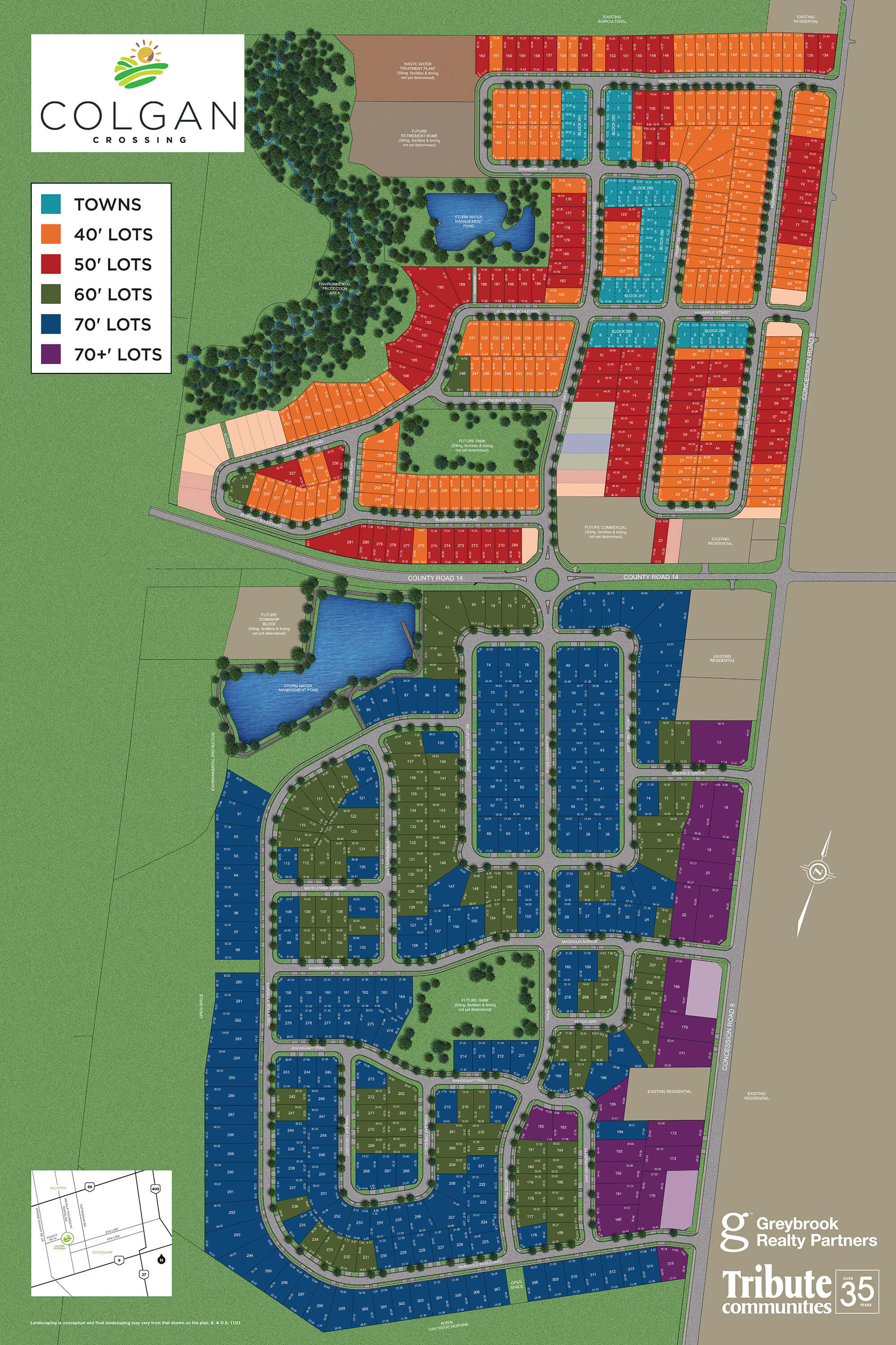 Colgan Crossing — site map