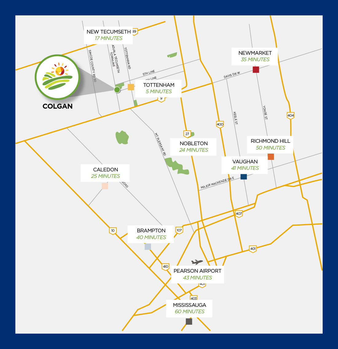 Colgan Crossing — site map