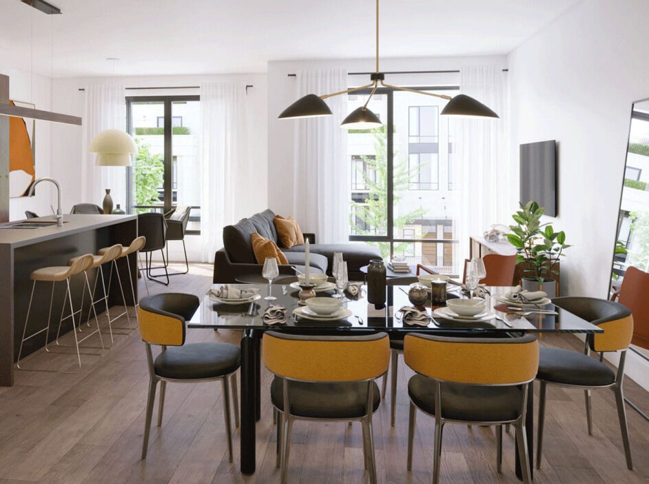 The Hill on Bayview — interior rendering