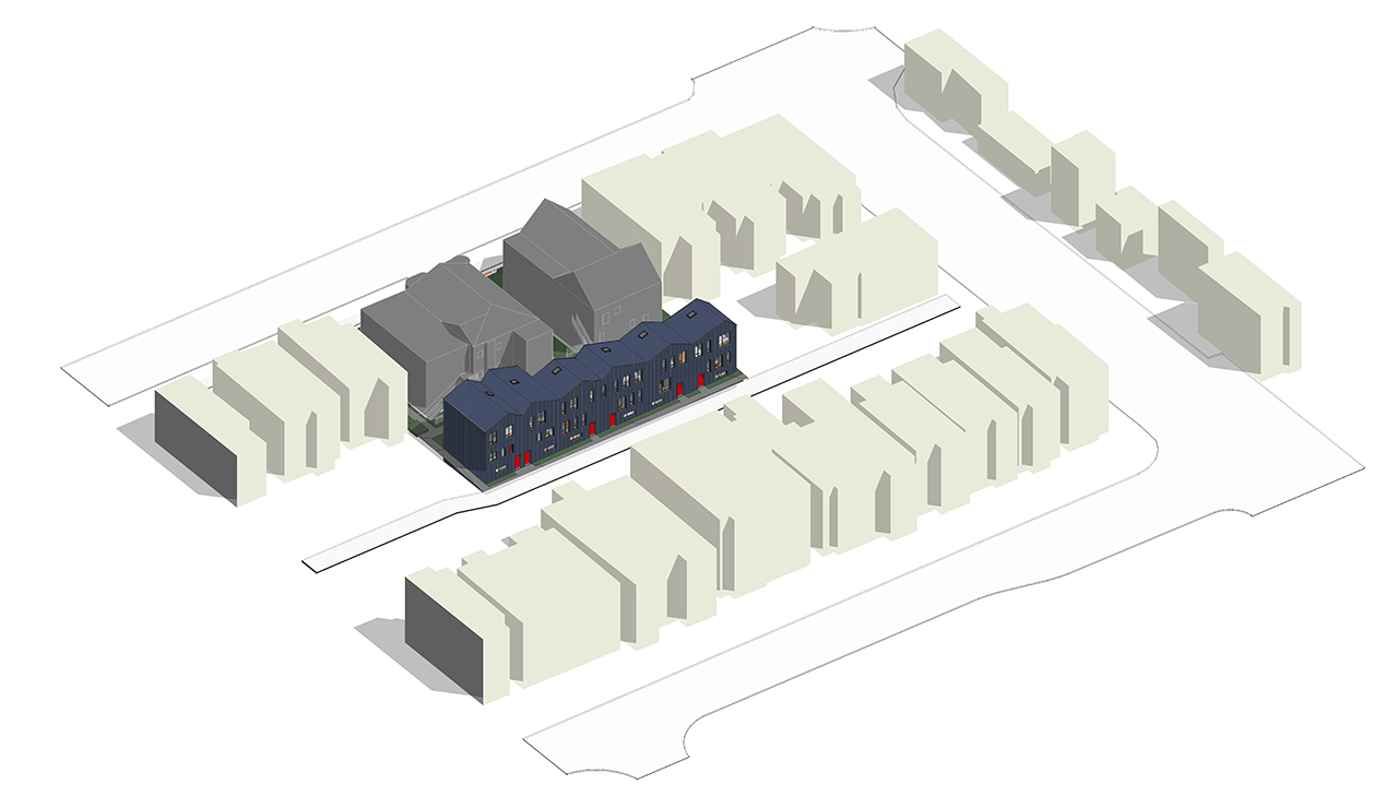 Annex Flats — aerial rendering