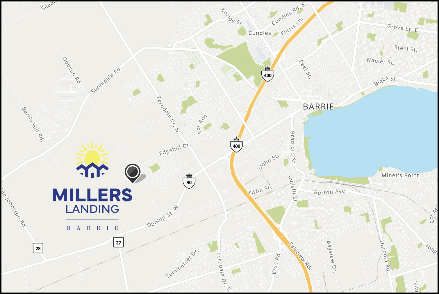 BARRIE – Millers Landing — site map