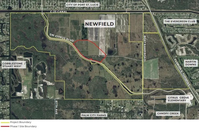 Newfield Palm City Mattamy Homes — site map