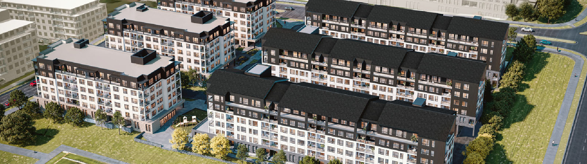 Aspen Village — aerial rendering
