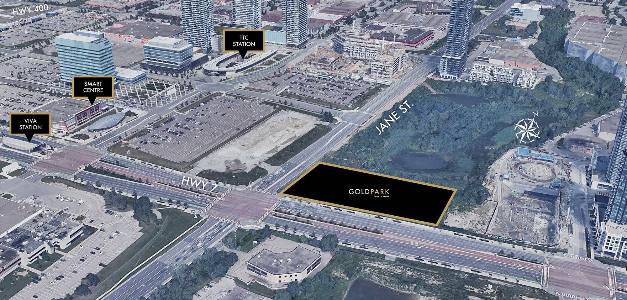 Hwy 7 & Jane Street — site map