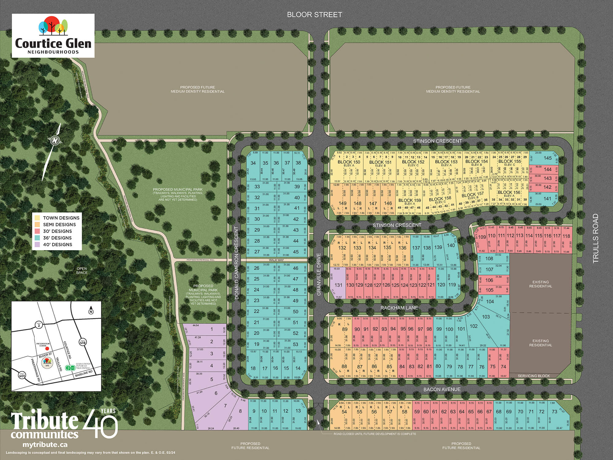 Courtice Glen — site map