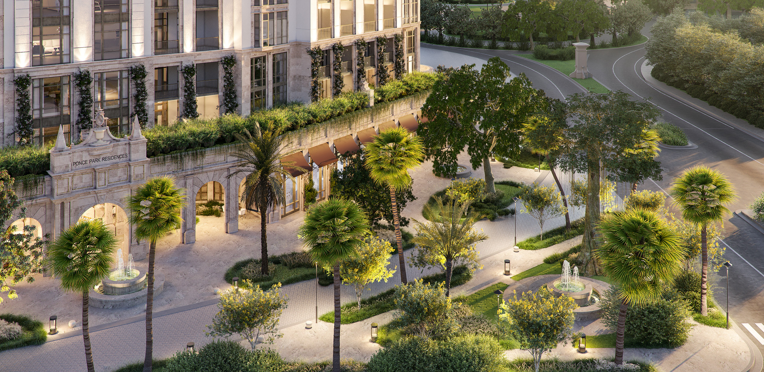 Ponce Park Coral Gables — aerial rendering