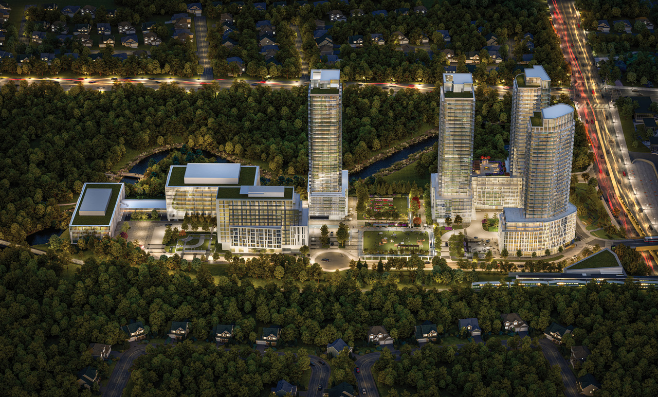 The Residences at Central Park — aerial rendering
