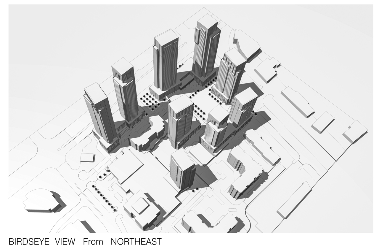 Sheraton Lands Redevelopment — aerial rendering