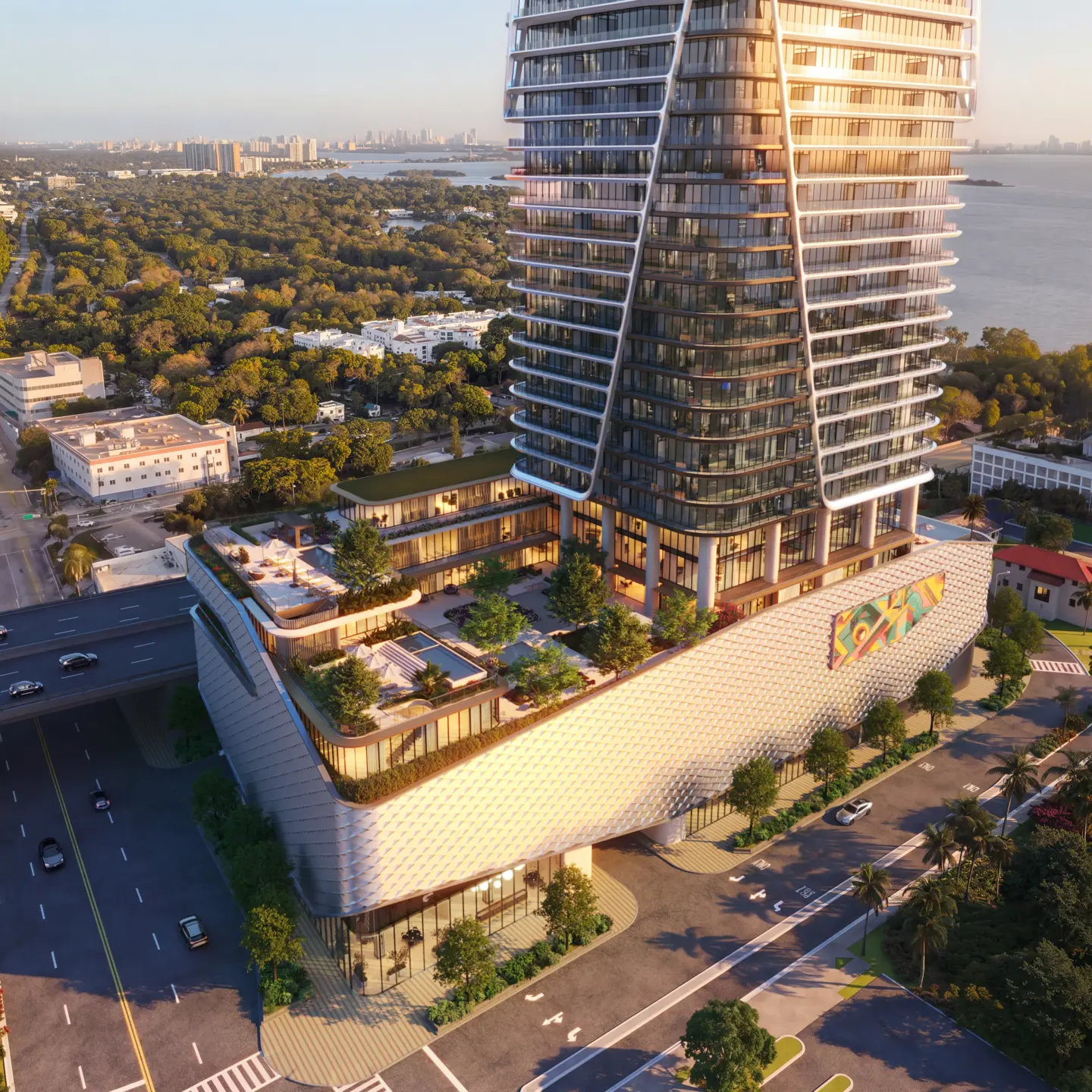 Anantara Miami Resort and Residences — aerial rendering