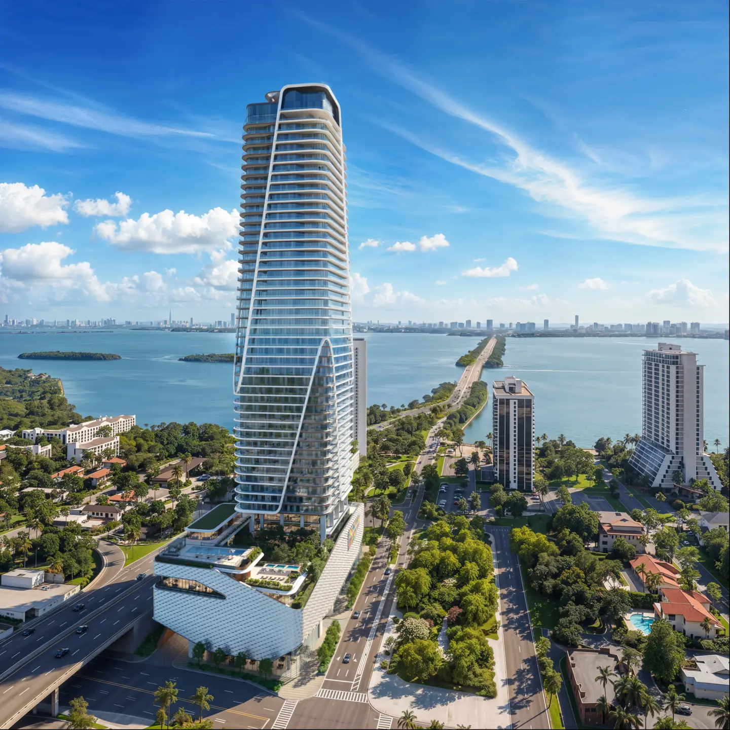 Anantara Miami Resort and Residences — aerial rendering