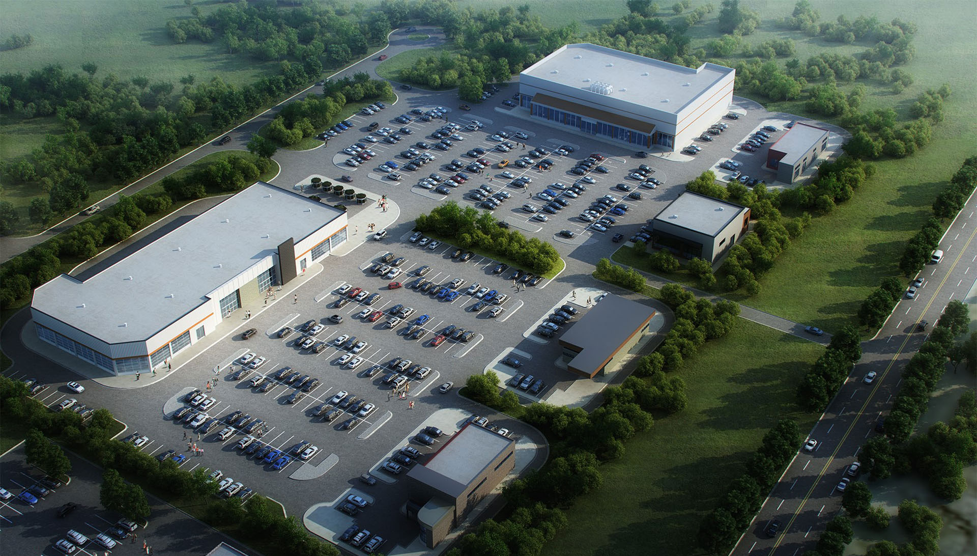 Beaverton Commons — aerial rendering