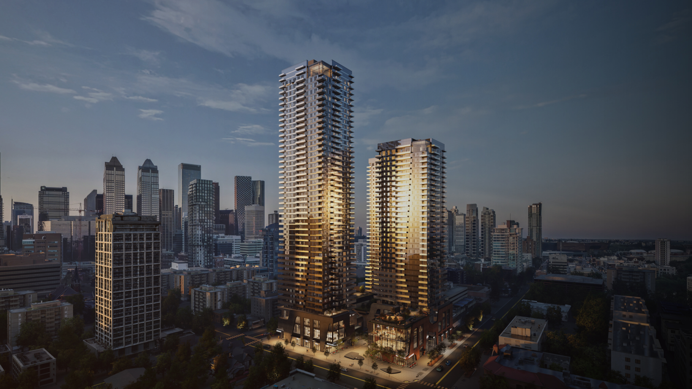 Broadway on the 17th — aerial rendering