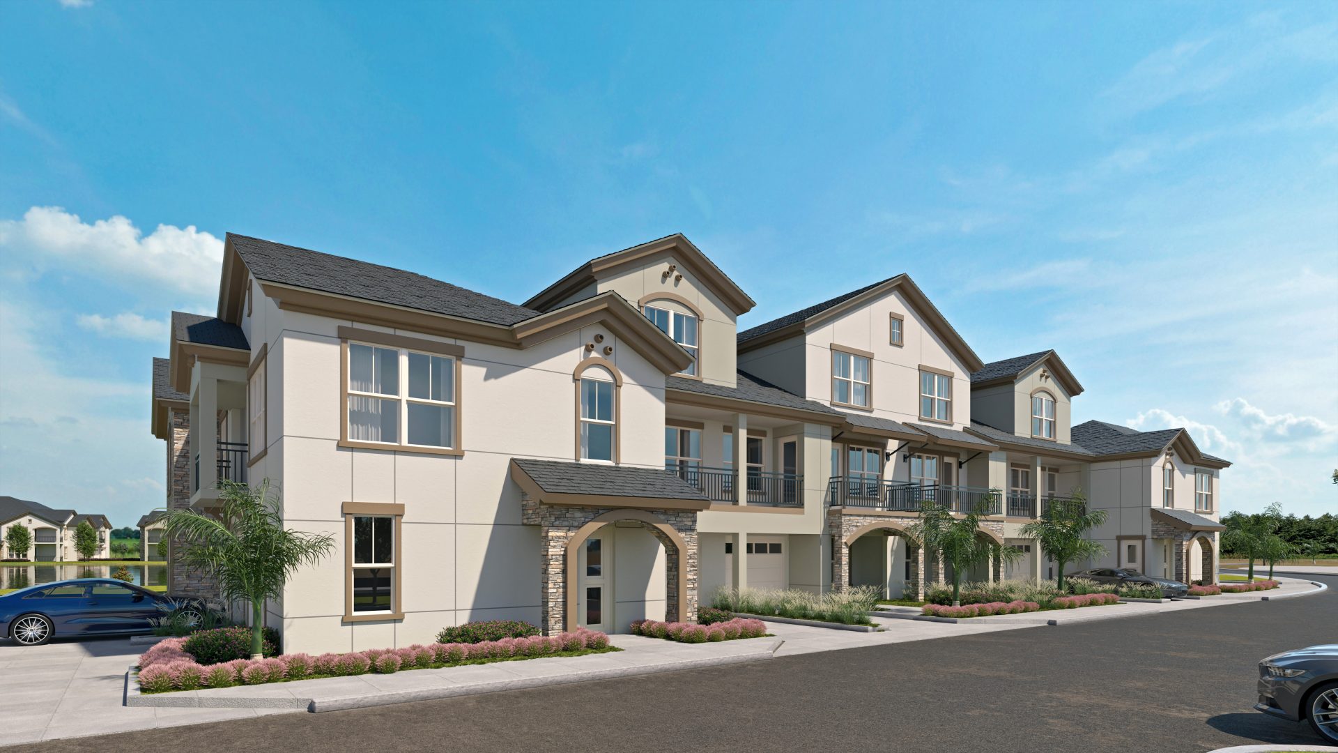 Multifamily Housing at Victory Park — exterior rendering