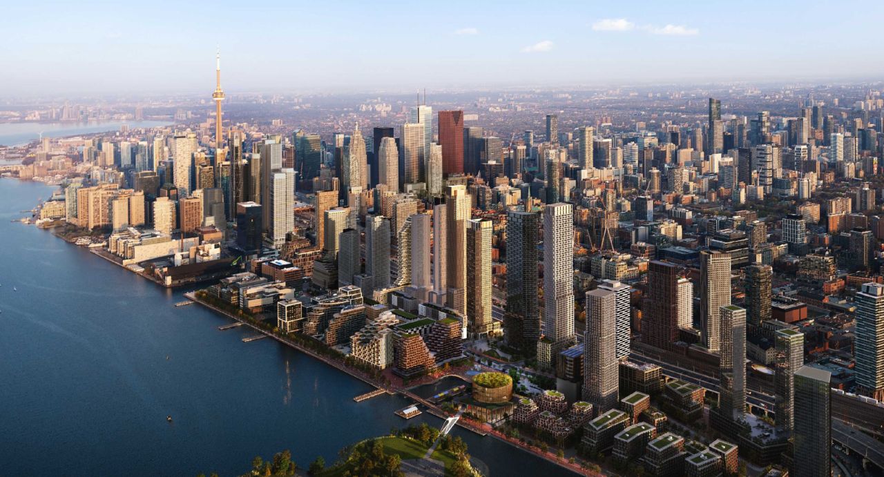 Quayside — aerial rendering
