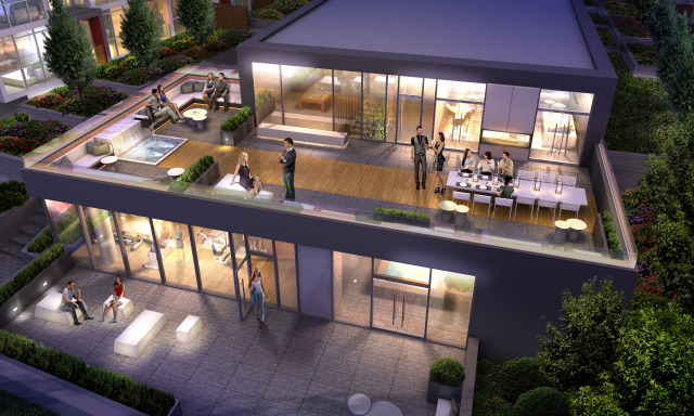 Link2 Condos + Lofts — aerial rendering