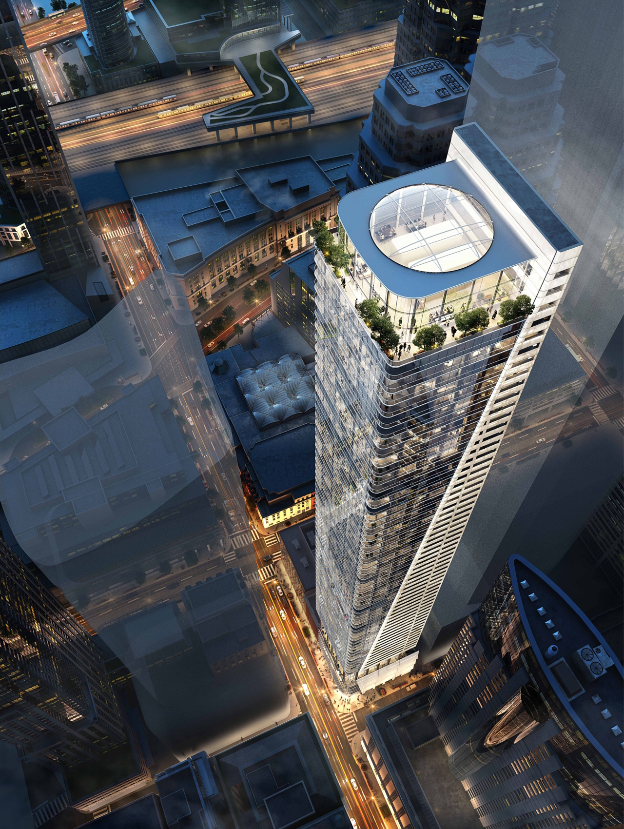 60 Yonge Street Condos — aerial rendering