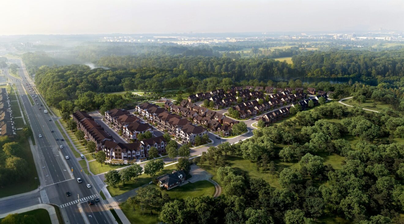 Arbor Grove Towns — aerial rendering