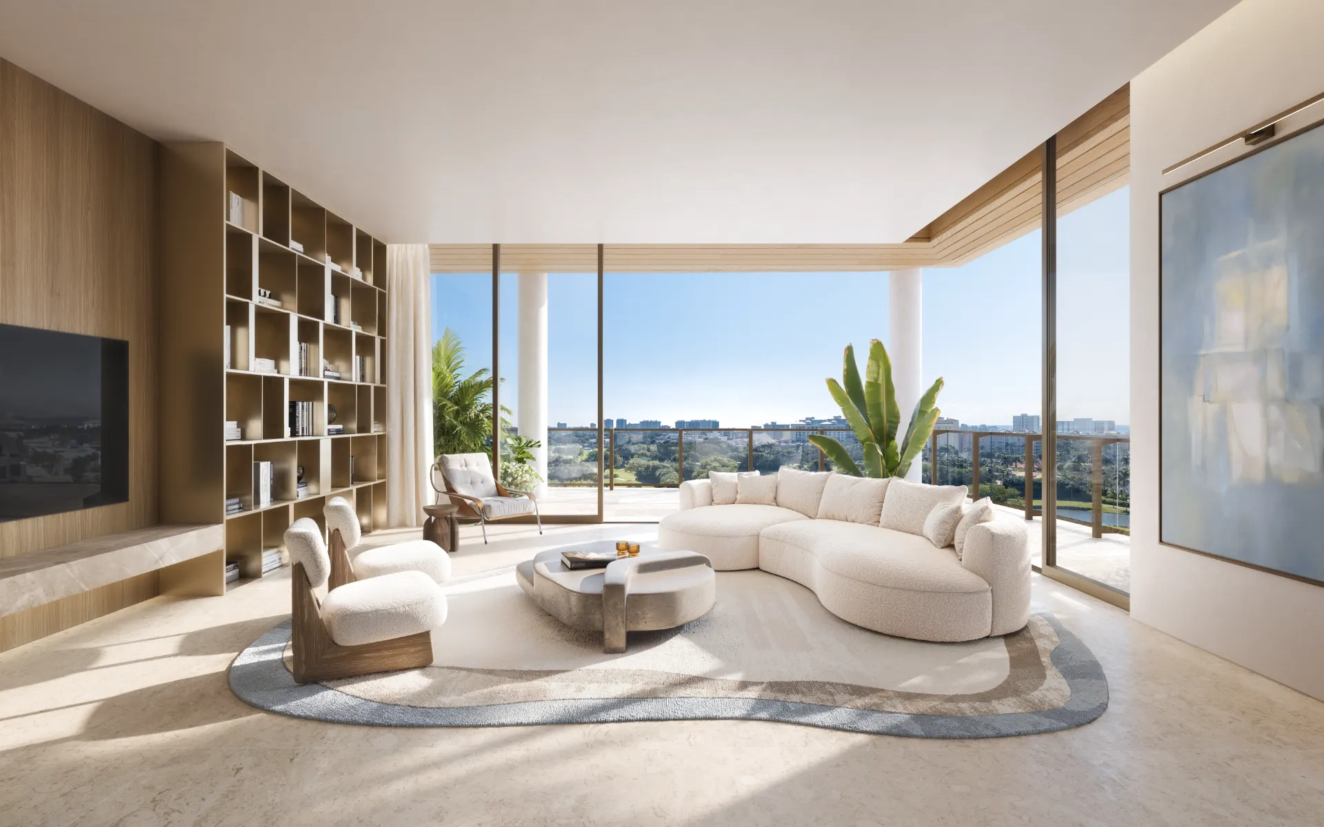 Glass House Boca Raton — interior rendering