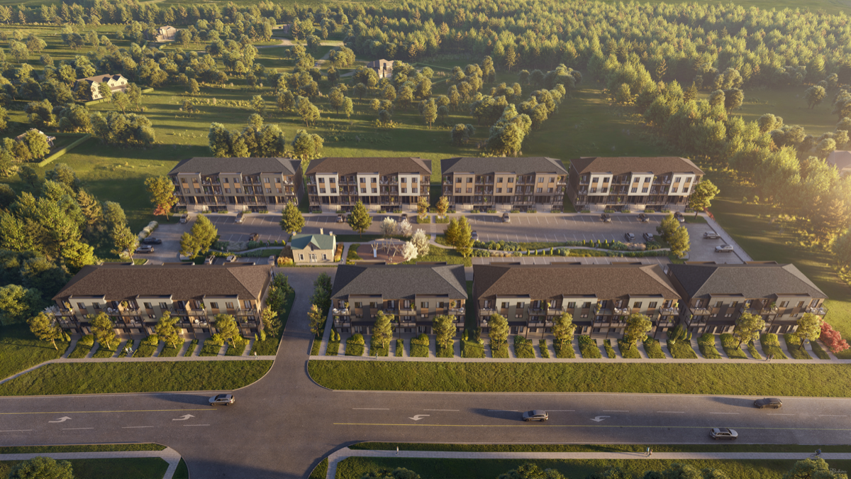 The Block on Clair — aerial rendering