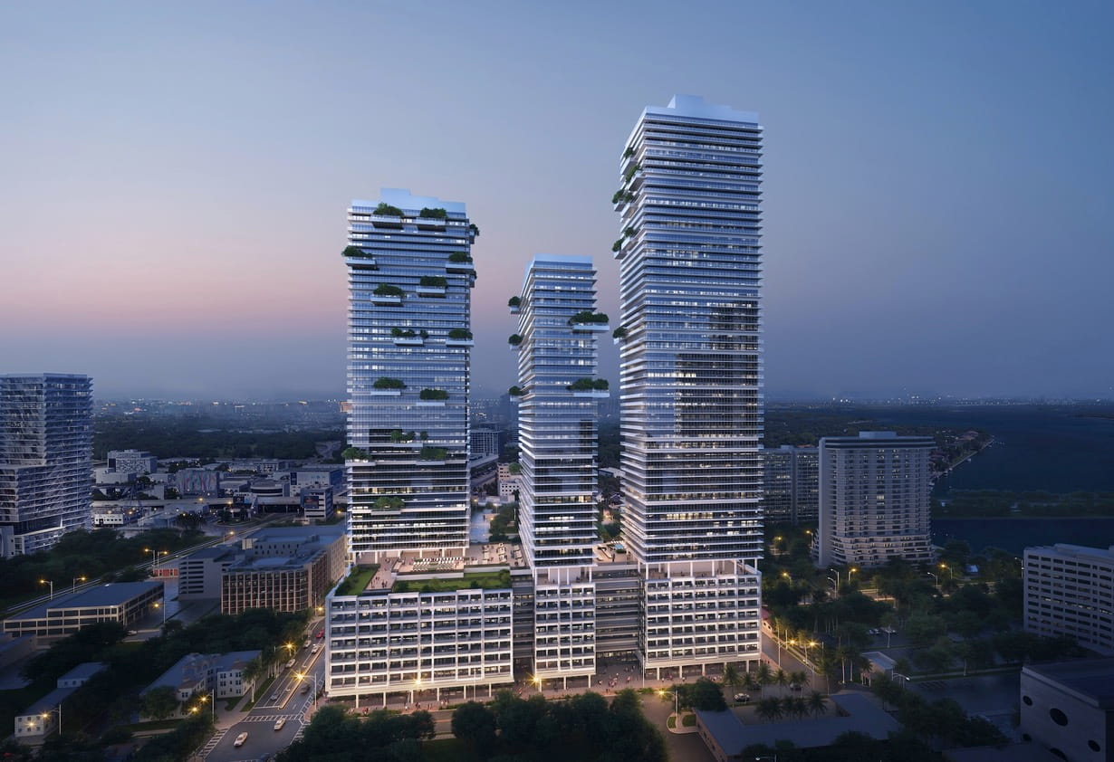 Unit First Tower — aerial rendering