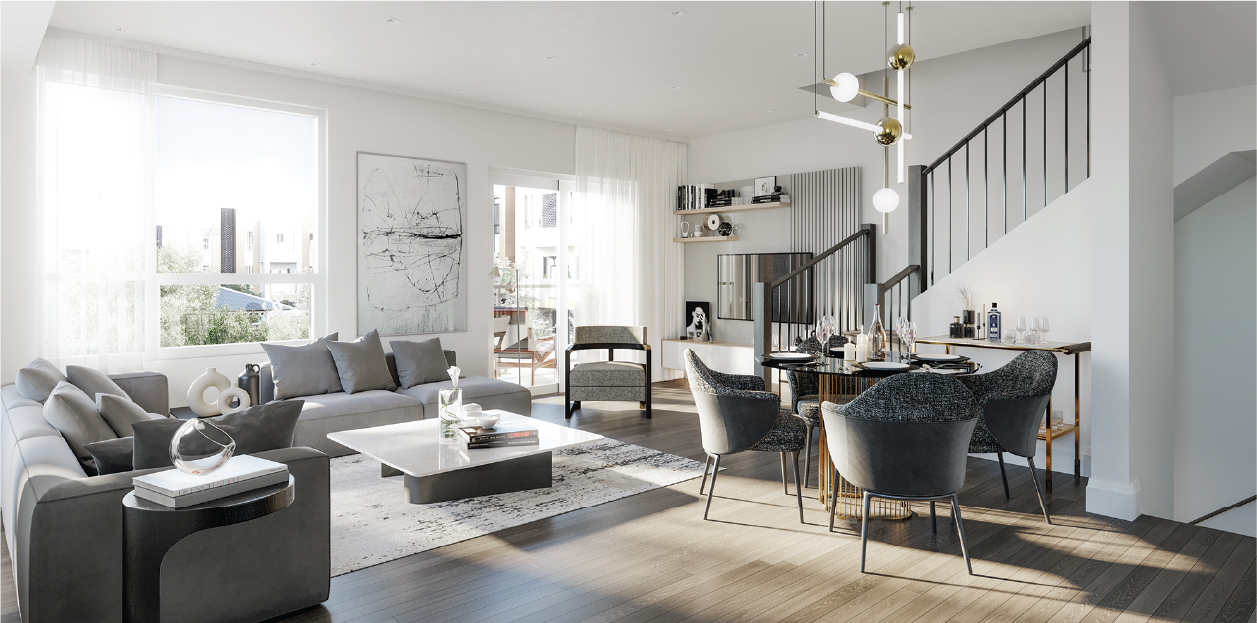 Newmarket - Live / Work Glenway Urban Towns — interior rendering