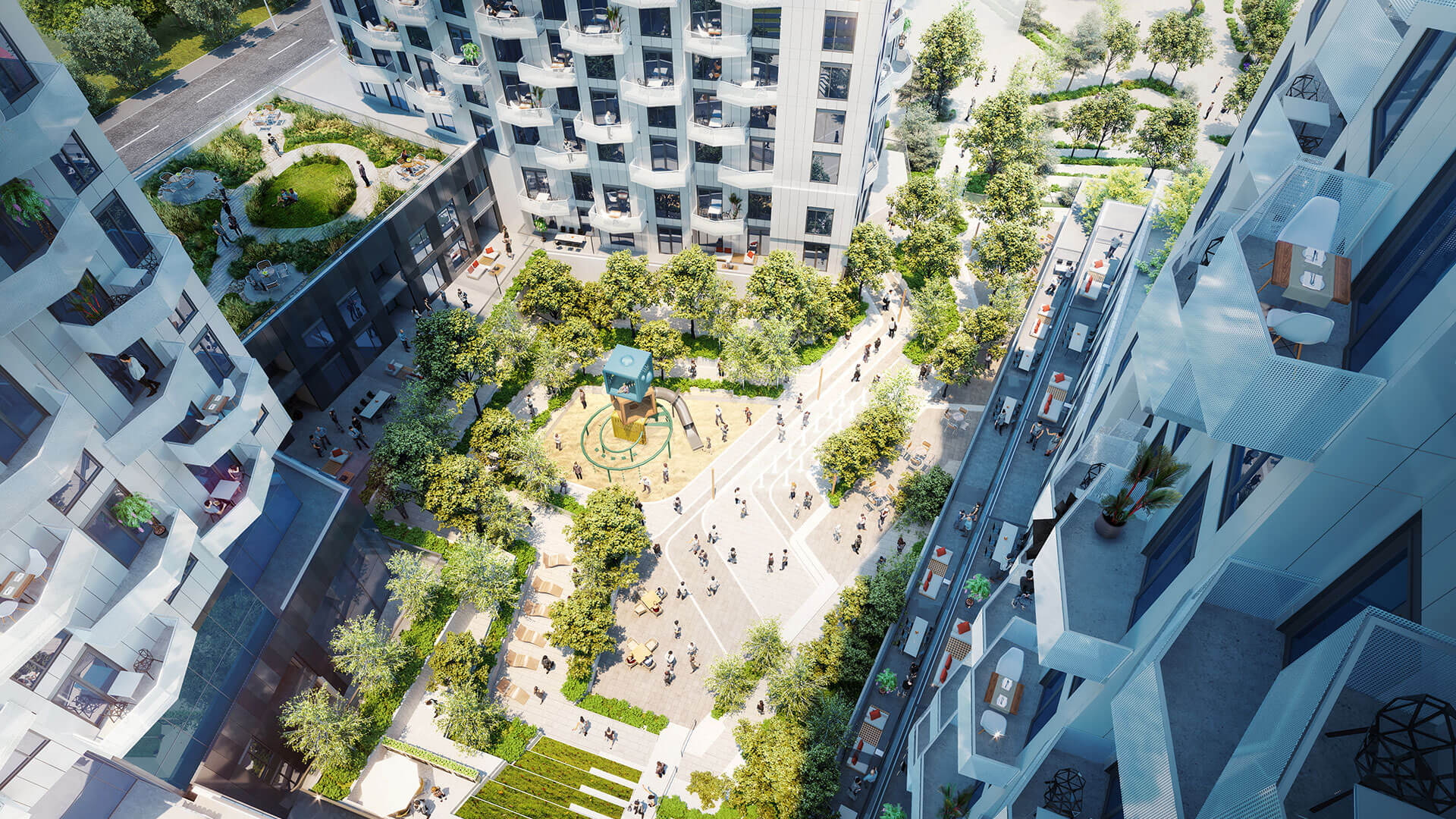 Abeja Block 2 — aerial rendering