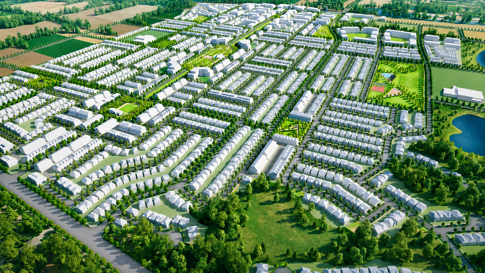 Kingsfield at Caledon Station — aerial rendering