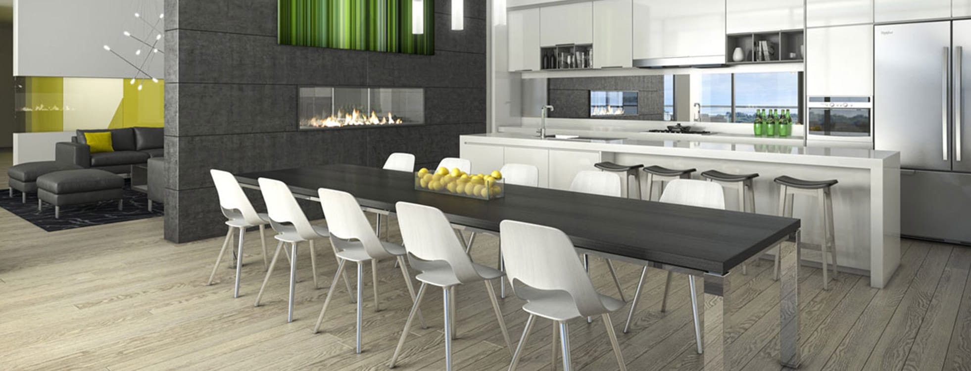 158 Front Condo — interior rendering