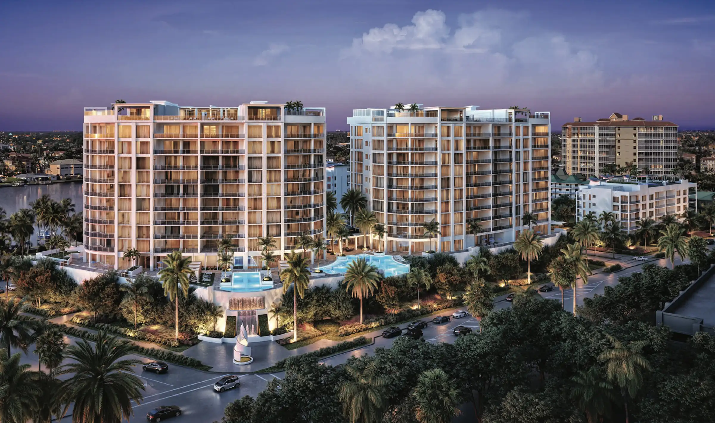 The Ritz-Carlton Residences, Naples — aerial rendering