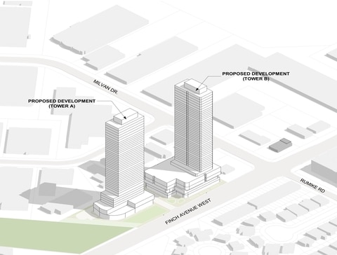 2450 Finch West Condos — aerial rendering