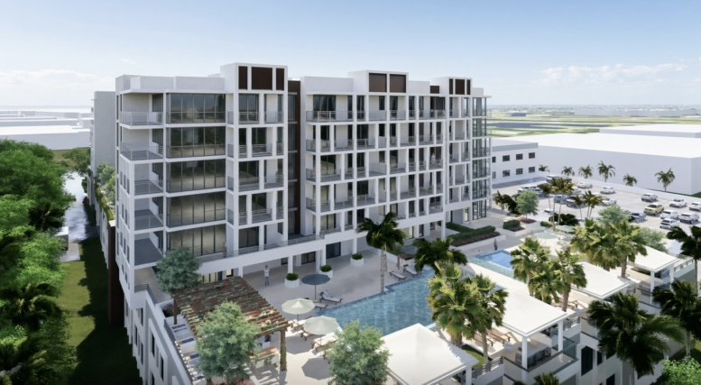 Park Tower at Broken Sound — aerial rendering