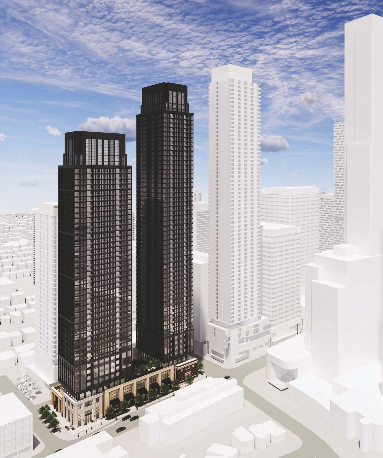 50-90 Eglinton West Condos — aerial rendering
