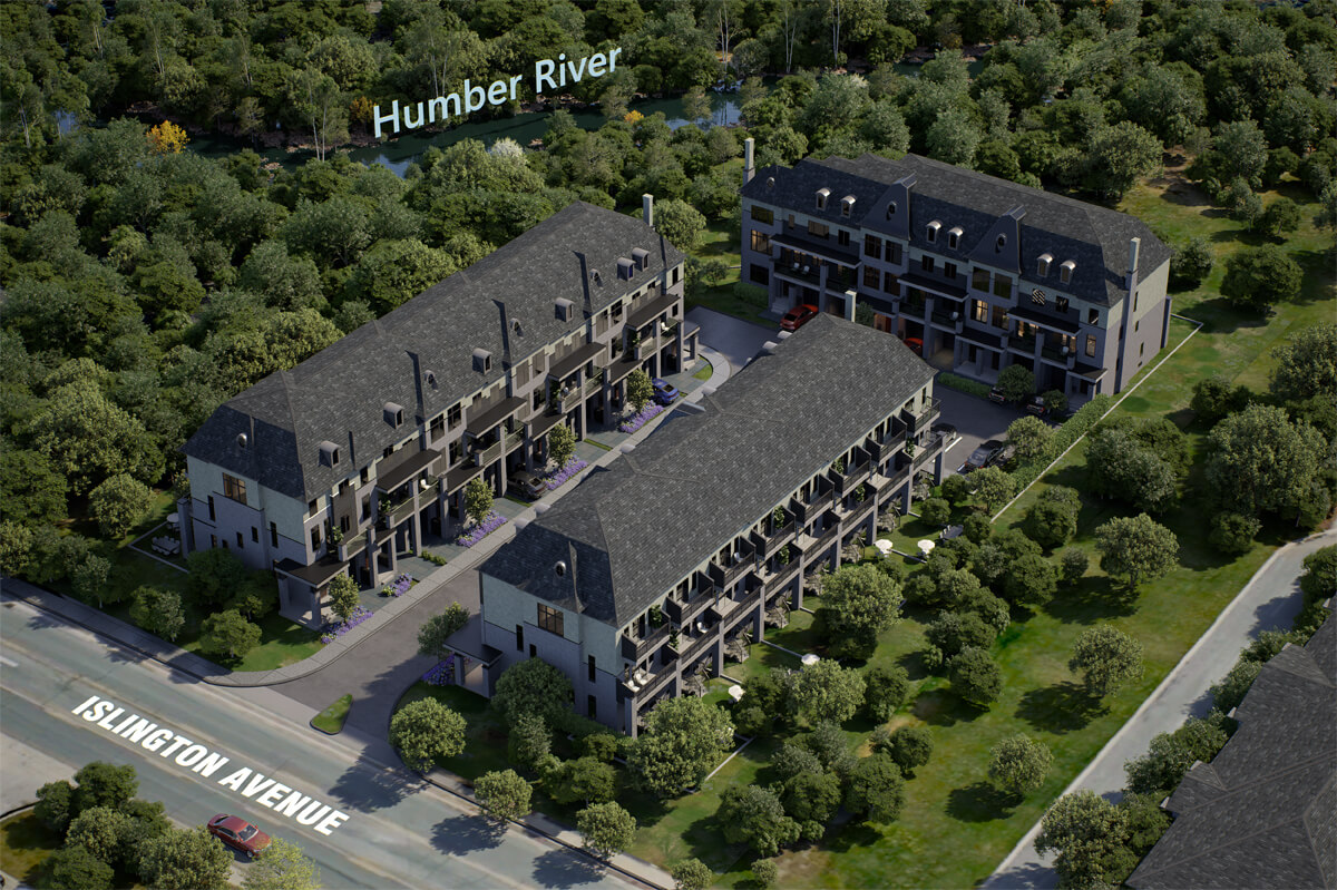 Fifth Avenue Homes - Woodbridge — aerial rendering