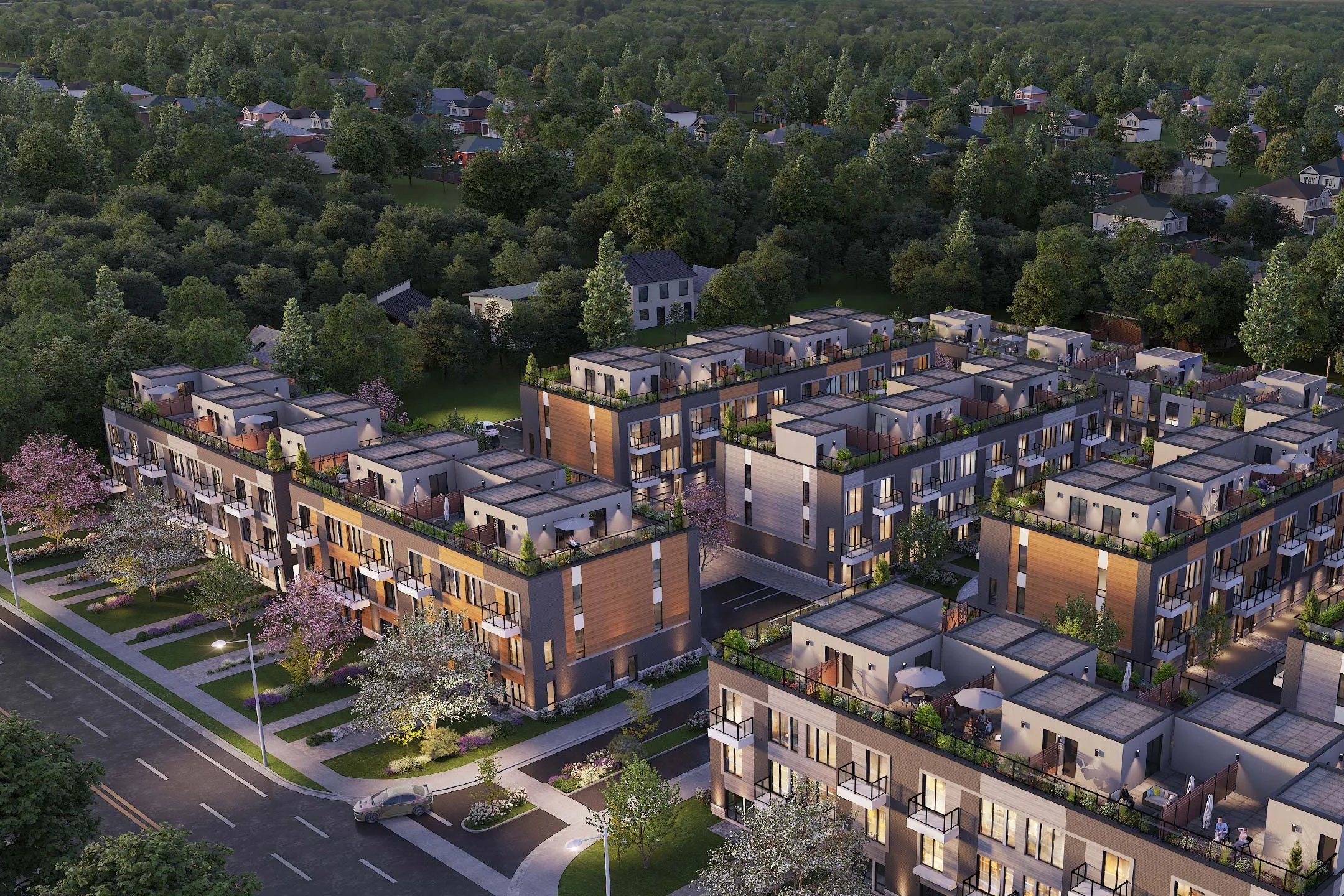 Modtera Towns — aerial rendering
