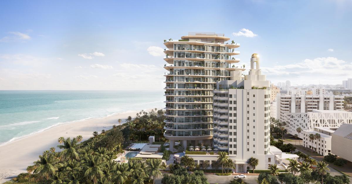 Aman Miami Beach — aerial rendering