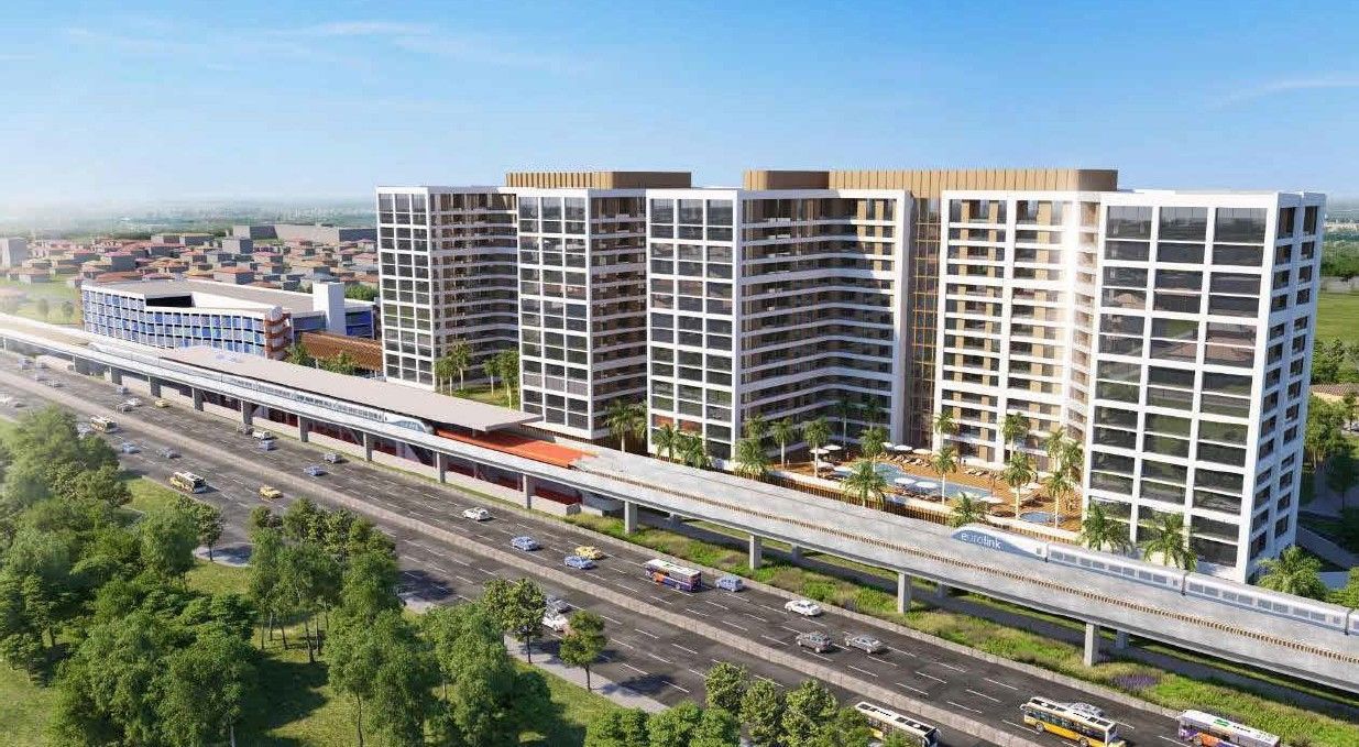 Midway at Earlington Heights Station — aerial rendering
