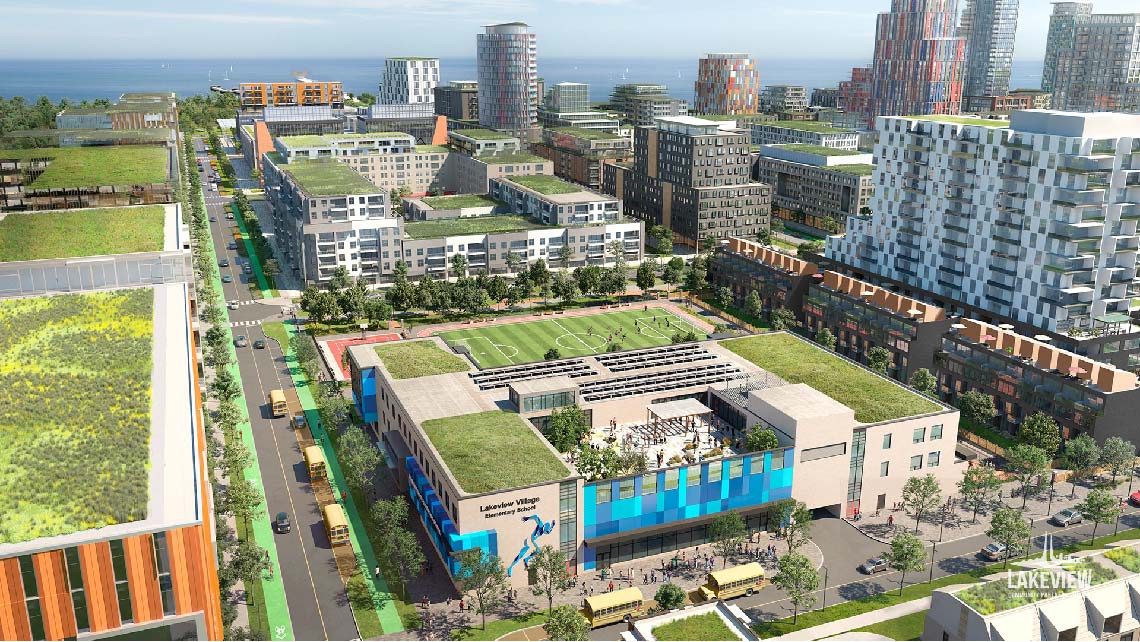 Mississauga - Lakeview Village — aerial rendering
