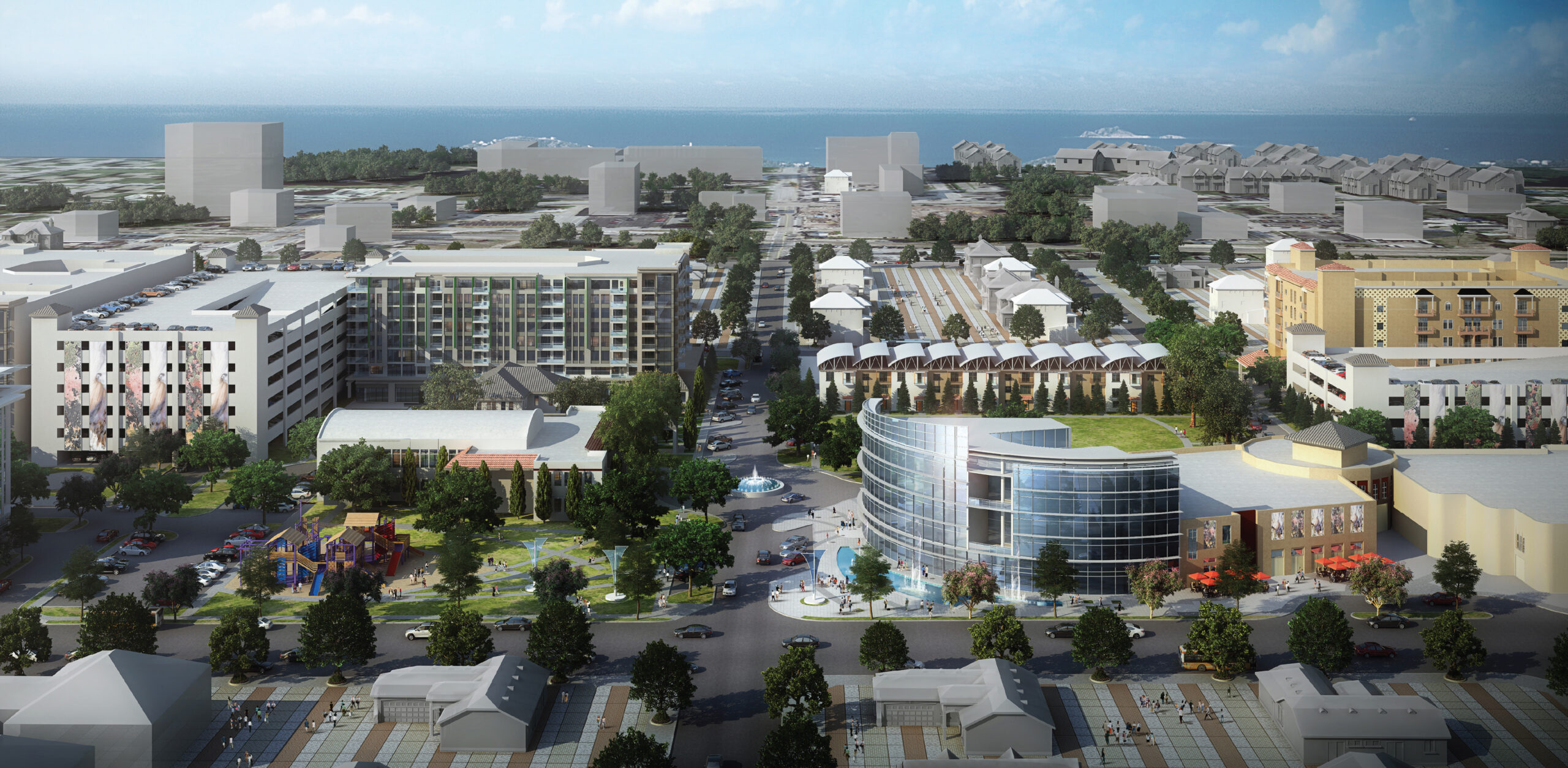Boynton Town Square — aerial rendering