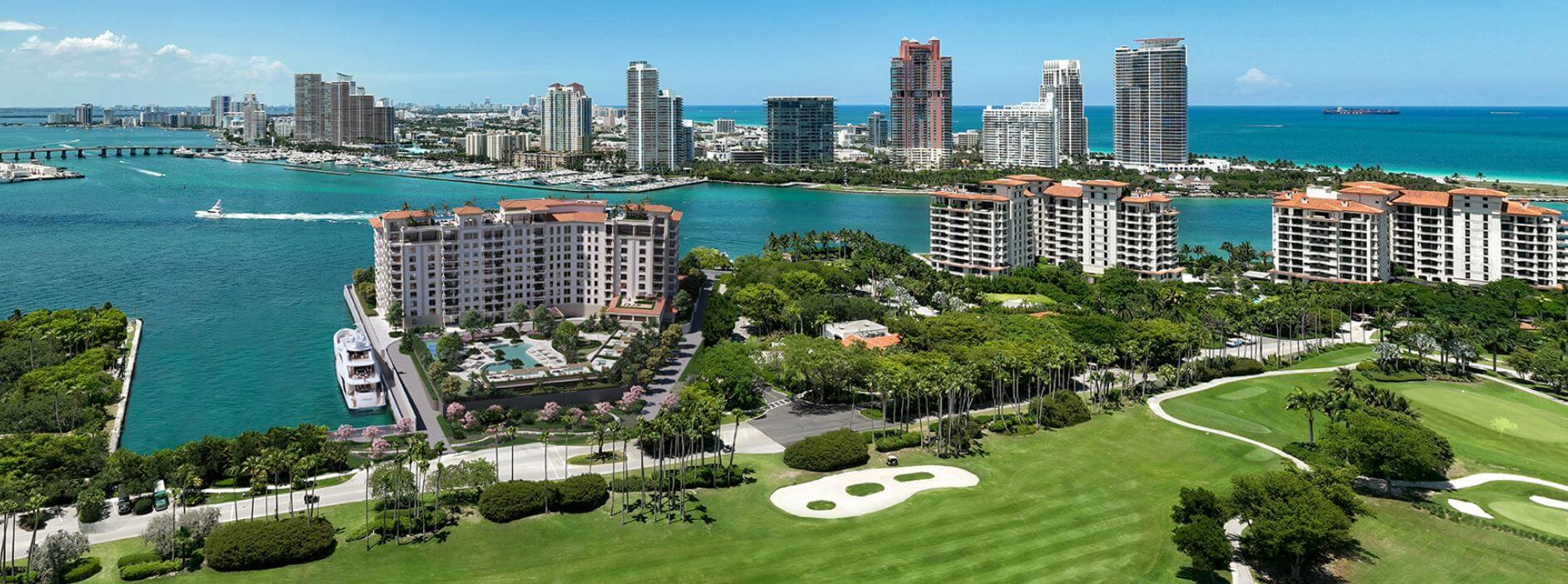 Six Fisher Island — aerial rendering