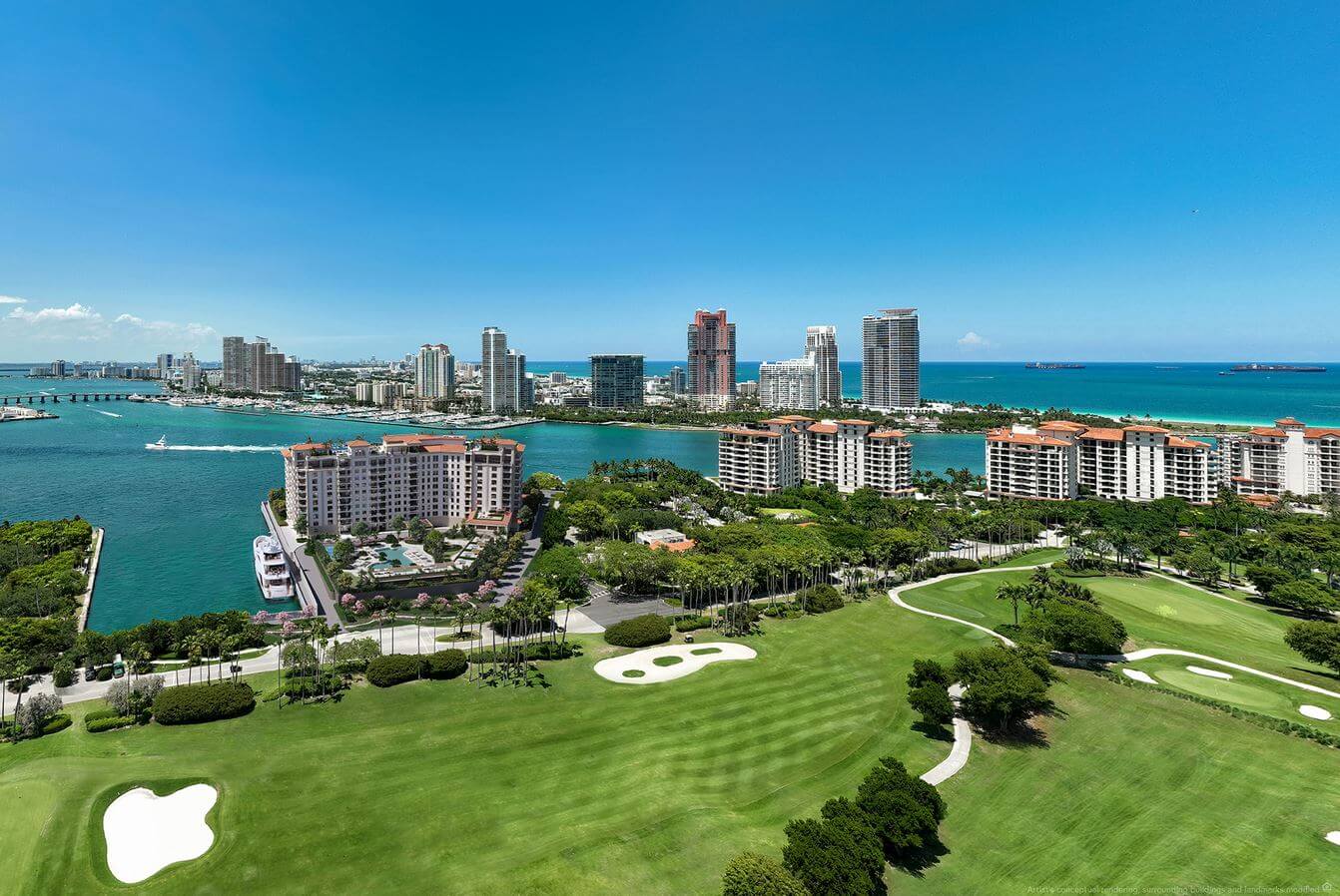 Six Fisher Island — aerial rendering