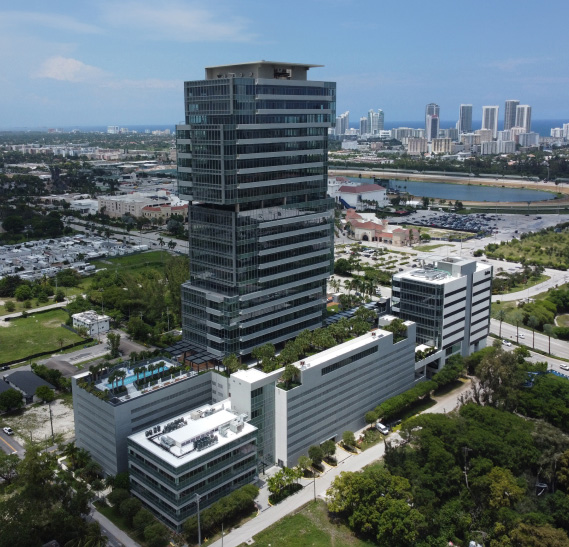 Elle Residences Miami — aerial rendering