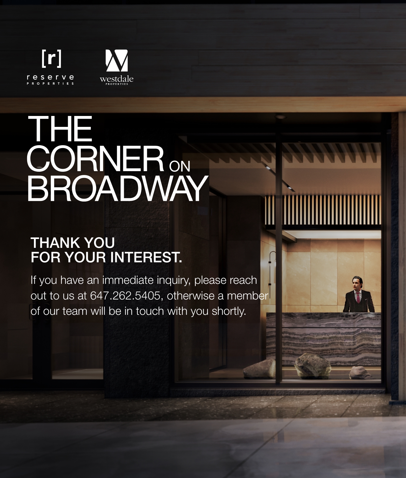 The Corner on Broadway — interior rendering