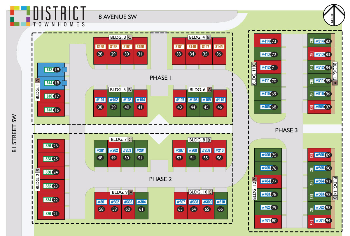 District Townhomes — site map