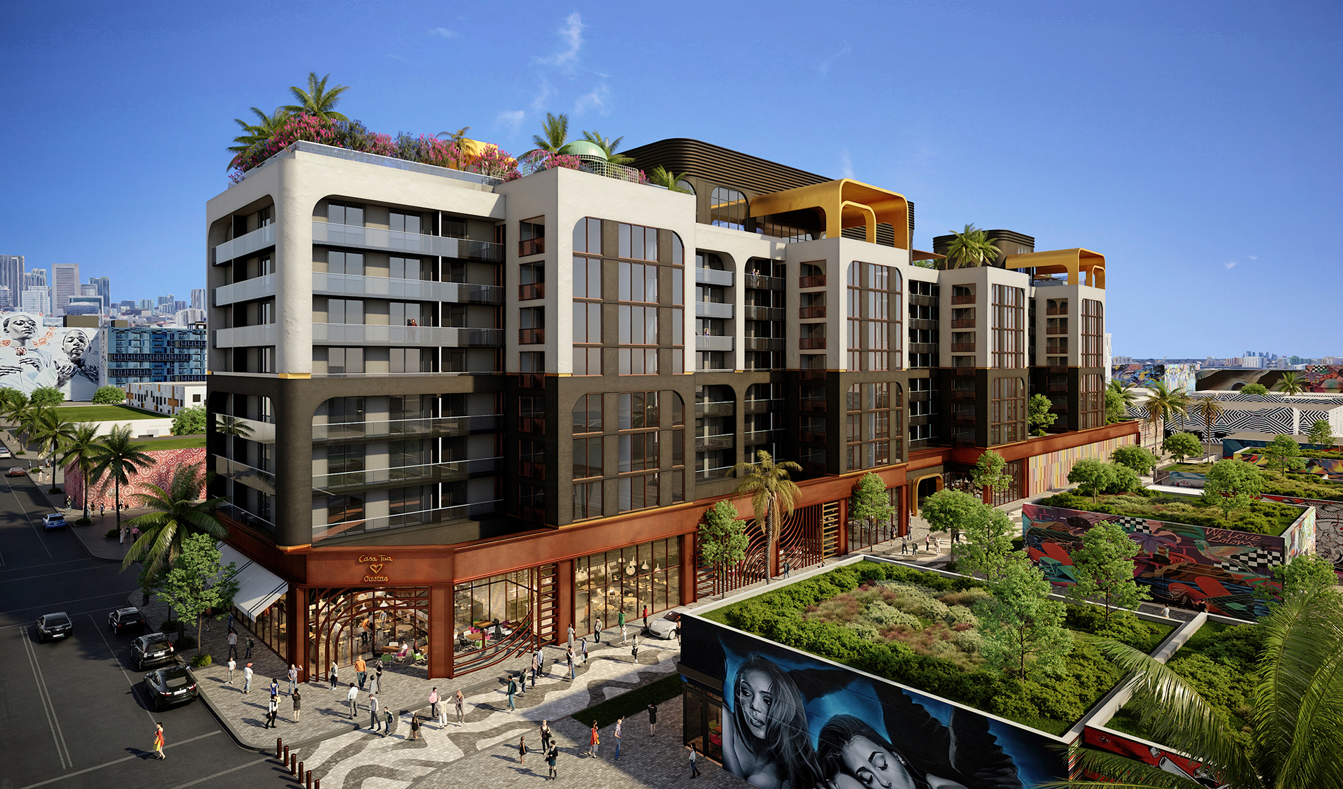 NoMad Wynwood — aerial rendering