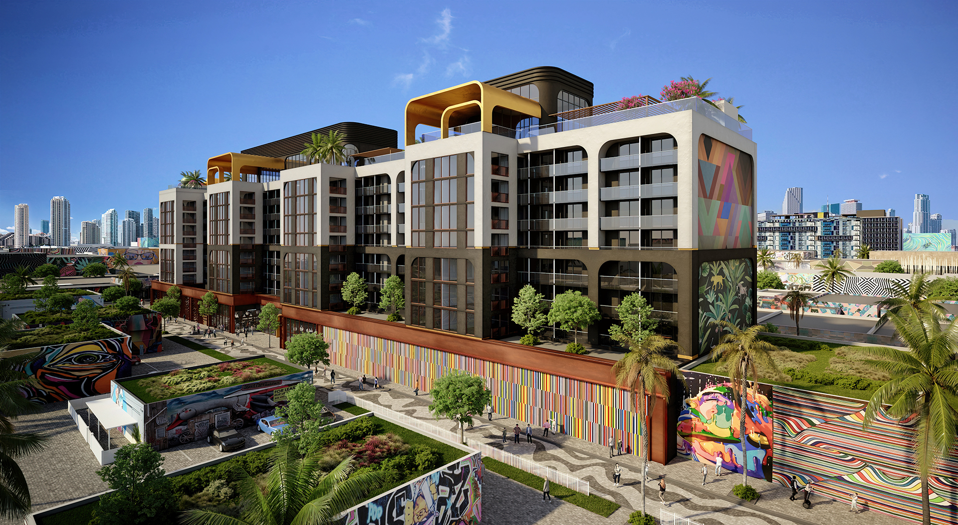 NoMad Wynwood — aerial rendering