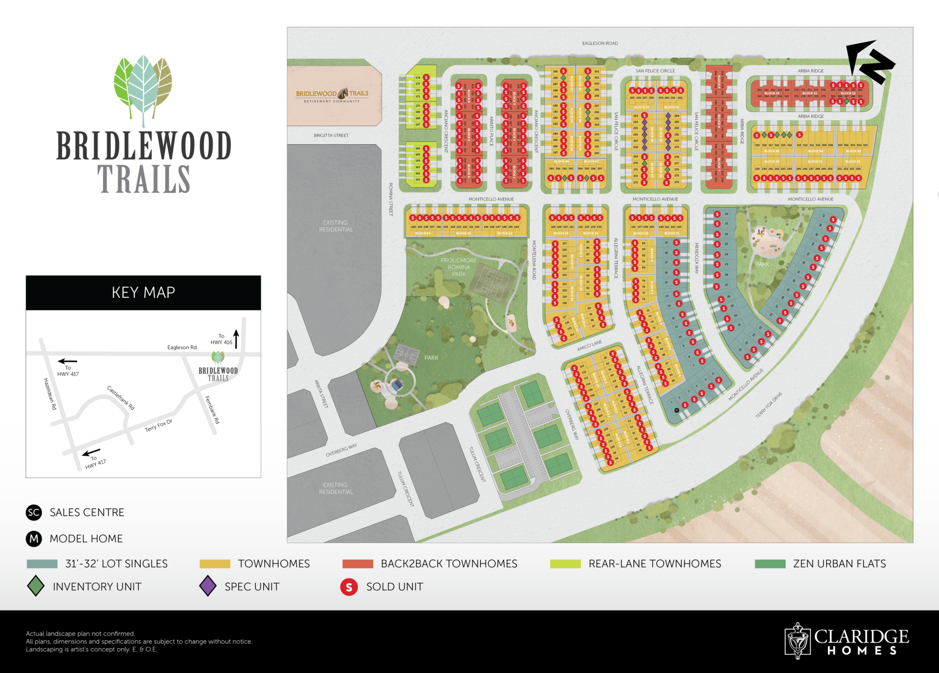 Bridlewood Trails — site map