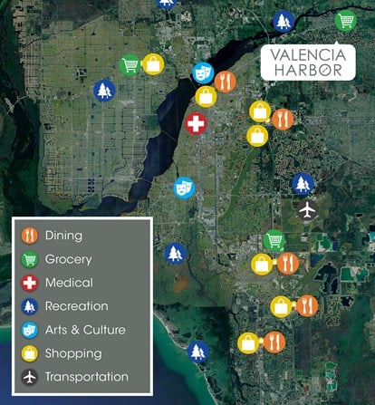 Valencia Harbor (55+) — site map
