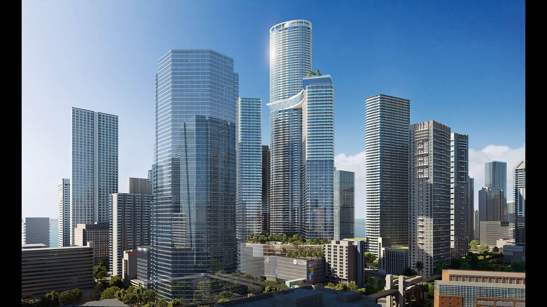 Hyatt Miami Riverbridge — exterior rendering